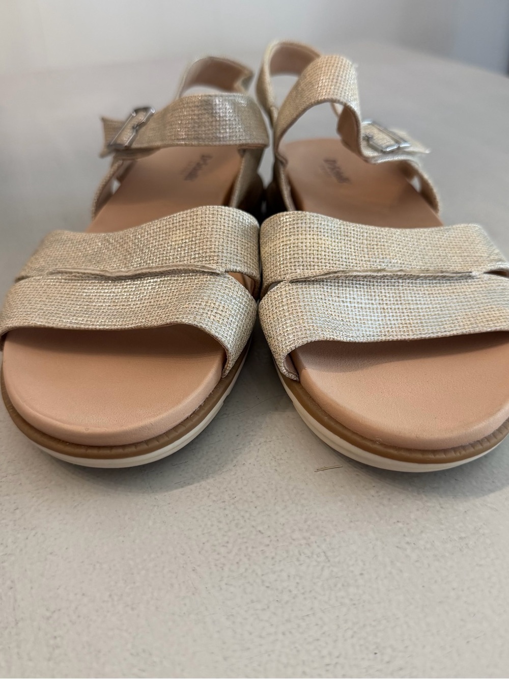 Dr. Scholl’s Women’s Timeless Fun Tan & Brown Strappy Canvas Sandals Sz 10 GUC - Picture 5 of 11